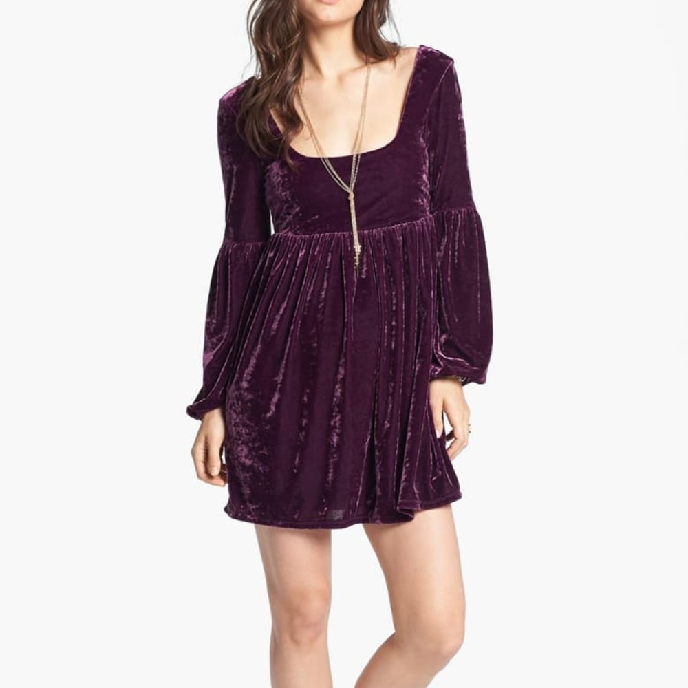 Free People Crushed Velvet Baby doll dress